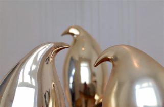 Pingouins dorés XL I XL golden Penguins I Golden penguins Isabelle Thiltgès