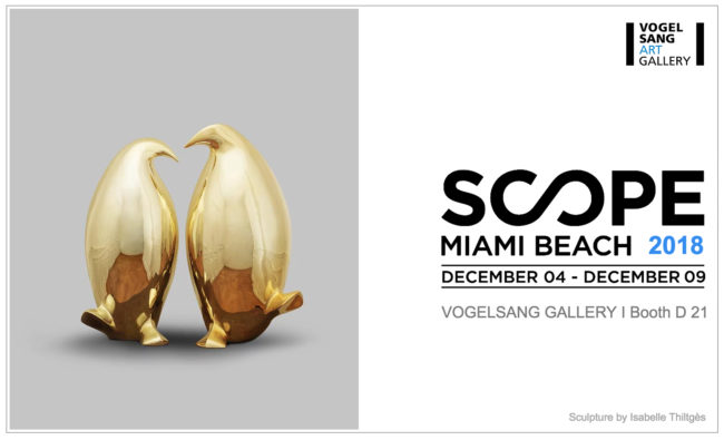 Pingouins dores XL – Golden Penguins XL a la SCOPE MIAMI BEACH 2018 – 04 I 09-12-2018